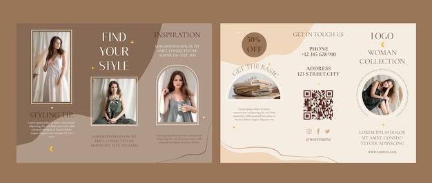 Flat design fashion collection brochure