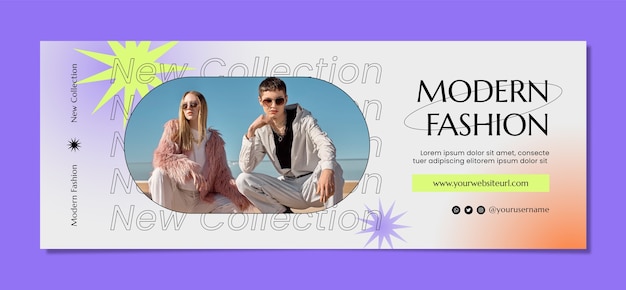 Flat design fashion collection facebook cover