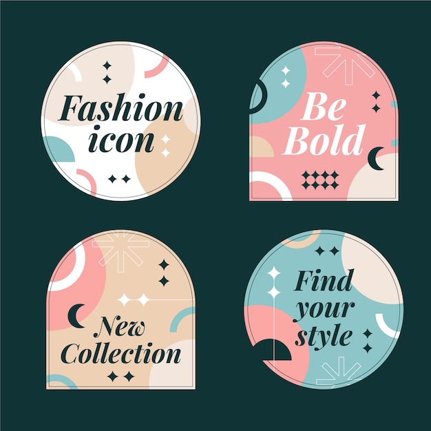 Flat design fashion collection labels