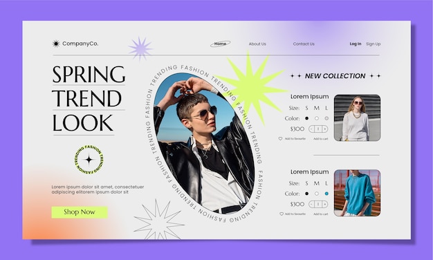 Flat design fashion collection landing page