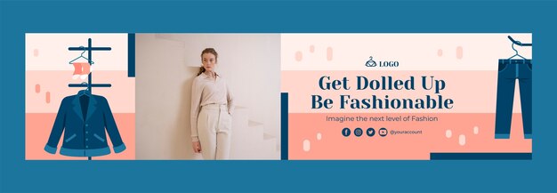 Free Vector flat design fashion collection twitch banner