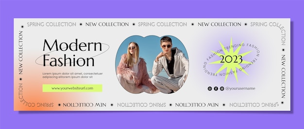 Flat design fashion collection twitter header