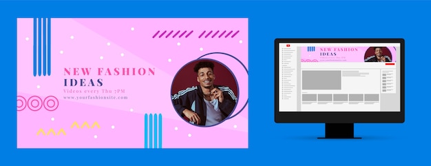 Flat design fashion collection youtube channel art
