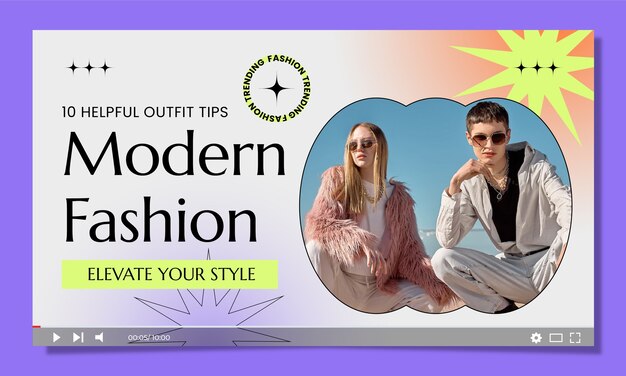 Flat design fashion collection youtube thumbnail