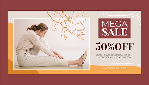 Flat design fashion design sale banner