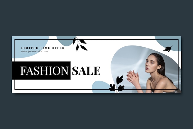 Free Vector flat design fashion sale twitter header