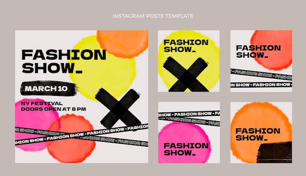 Free Vector flat design fashion show instagram post