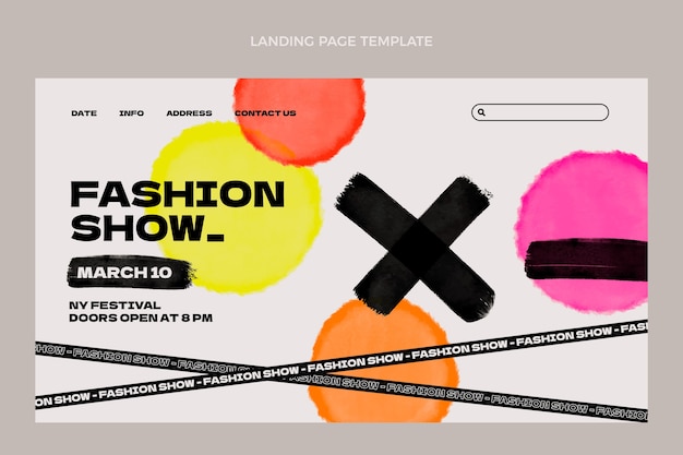 Free Vector flat design fashion show landing page template