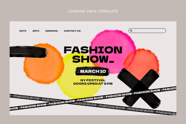 Free Vector flat design fashion show landing page template