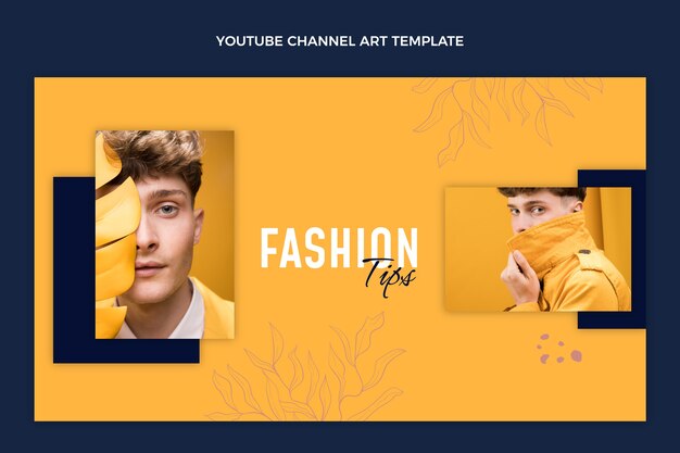 Flat design fashion show youtube channel art template