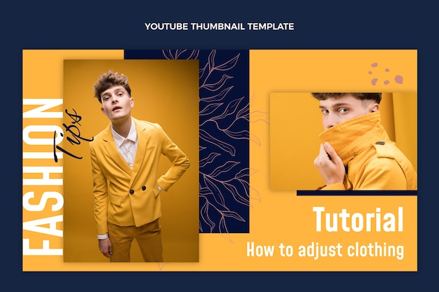 Flat design fashion show youtube thumbnail template