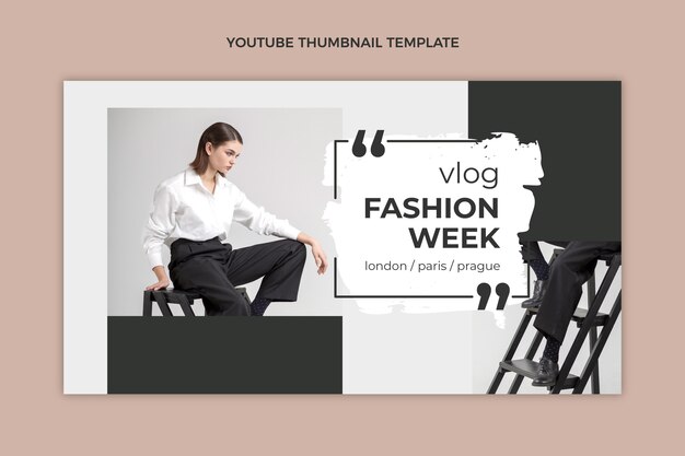 Flat design fashion show youtube thumbnail template