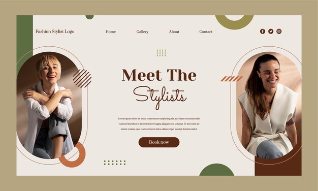 Free Vector flat design fashion stylist landing page