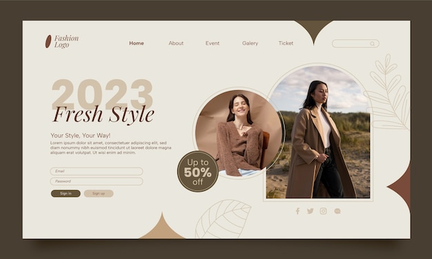 Free Vector flat design fashion trends  landing page