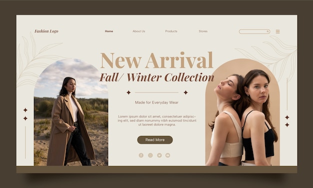 Free Vector flat design fashion trends  landing page