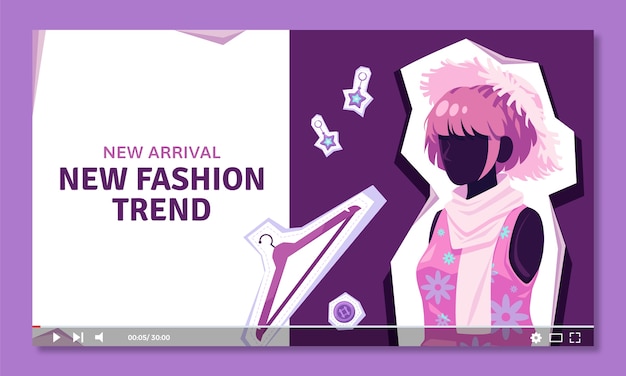 Free Vector flat design fashion trends youtube thumbnail