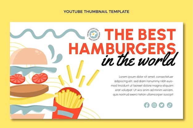 Flat design fast food youtube thumbnail