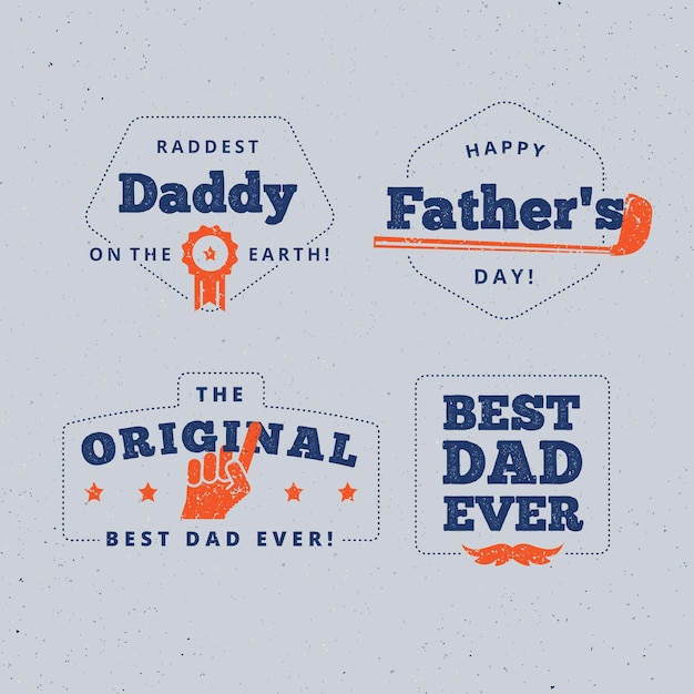 Free Vector flat design father's day badges