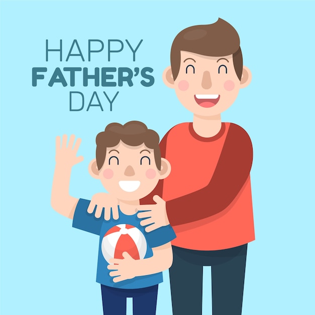 Flat design fathers day celebration