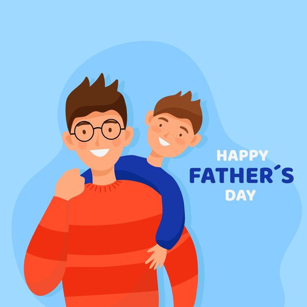 Flat design fathers day concept