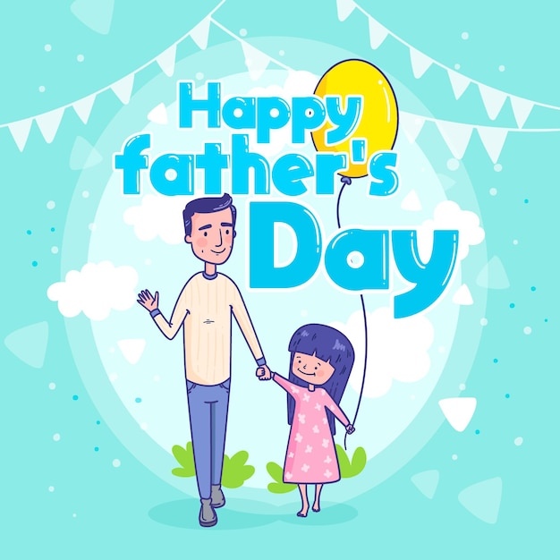 Free Vector flat design fathers day concept