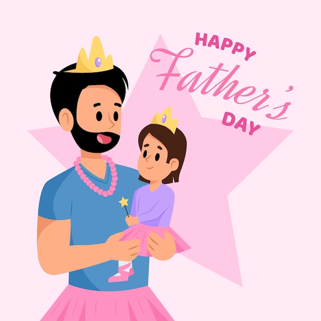 Flat design fathers day concept