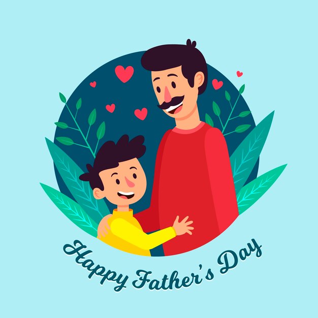 Flat design fathers day concept