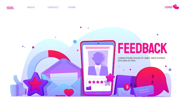 Free Vector flat design feedback concept illustrated