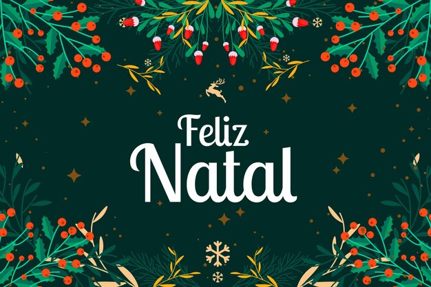 Flat design feliz natal