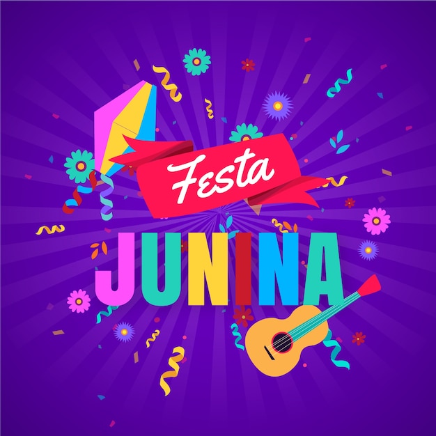 Flat design festa junina concept