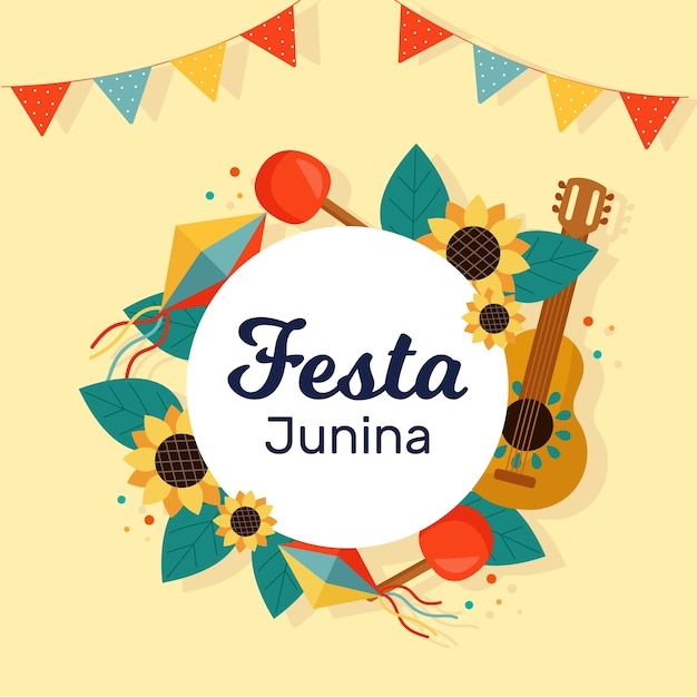 Flat design festa junina concept