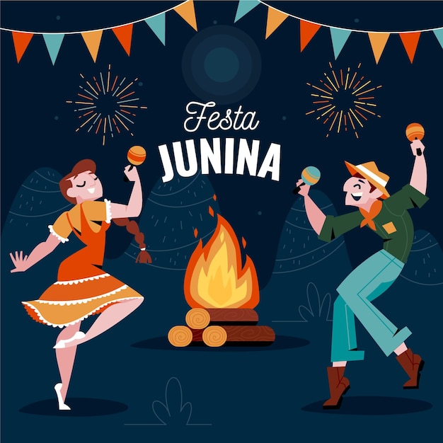 Flat design festa junina concept