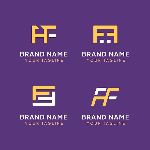 Free Vector flat design ff monogram template