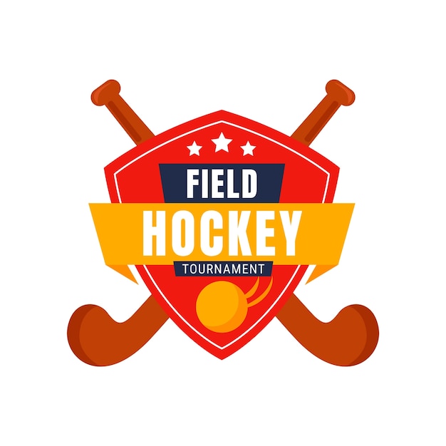 Free vector flat design field hockey logo design