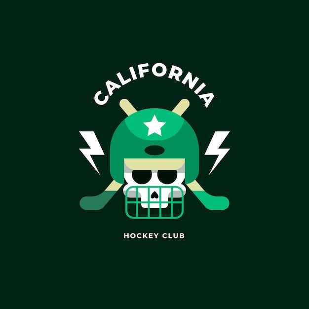 Flat design field hockey logo