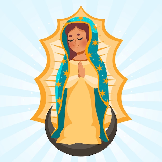 Flat design fiesta de la virgen illustration