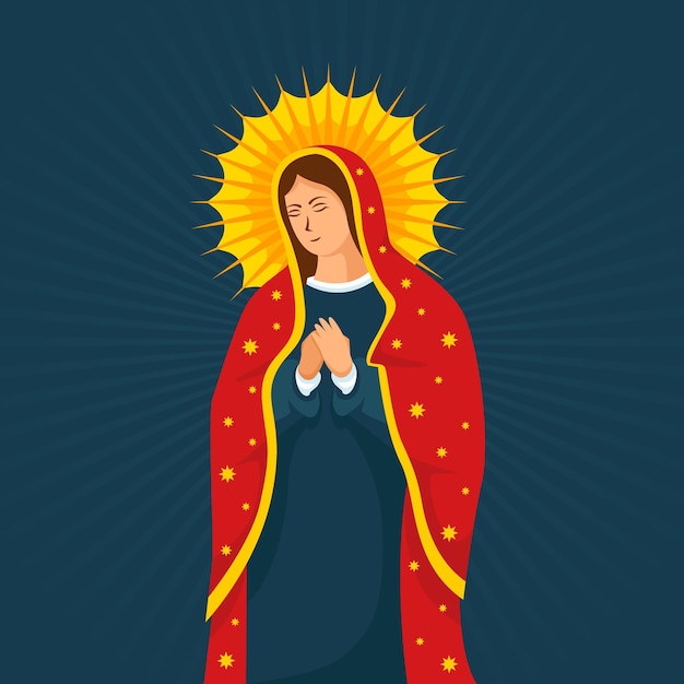 Free Vector flat design fiesta de la virgen