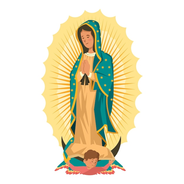 Free Vector flat design fiesta de la virgen