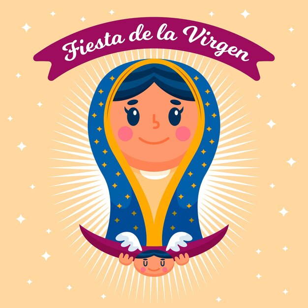 Flat design fiesta de la virgen