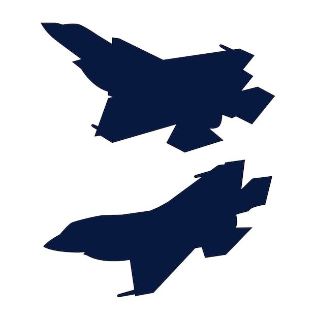 Free Vector flat design fighter jet silhouette