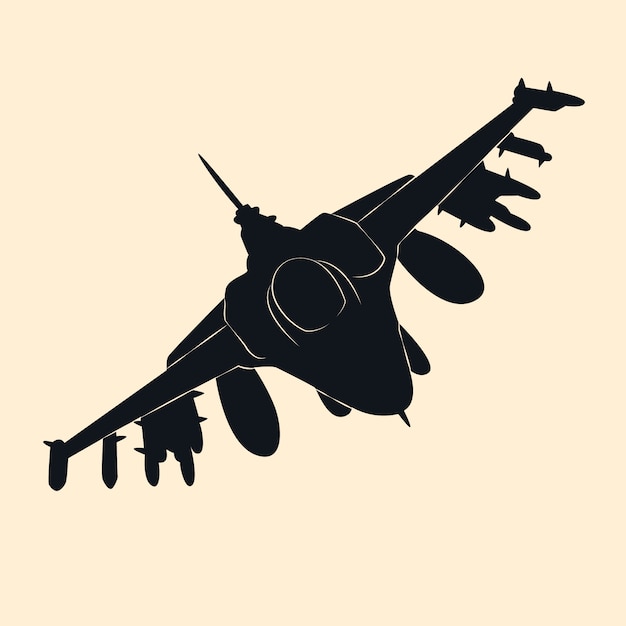 Free Vector flat design fighter jet silhouette