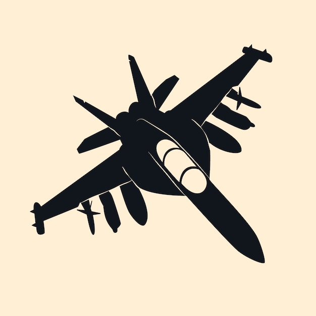 Free Vector flat design fighter jet silhouette