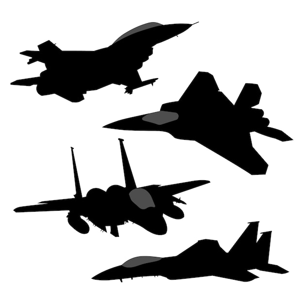 Free Vector flat design fighter jet silhouette