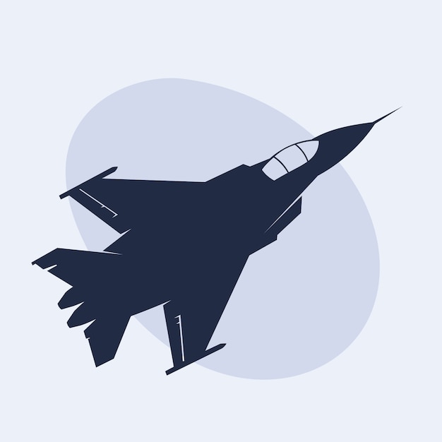 Free Vector flat design fighter jet silhouette