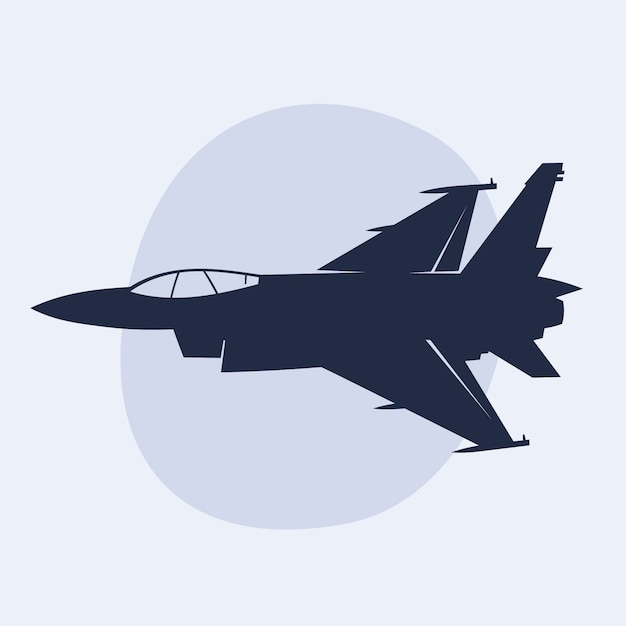 Free Vector flat design  fighter jet silhouette