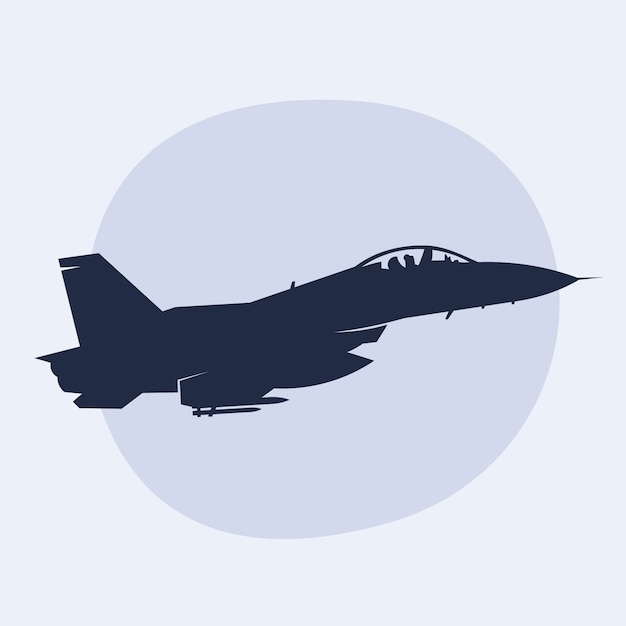 Free Vector flat design  fighter jet silhouette