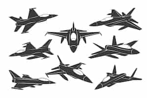 Free vector flat design fighter jet silhouette