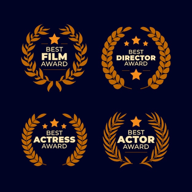 Free Vector flat design film awards ornaments