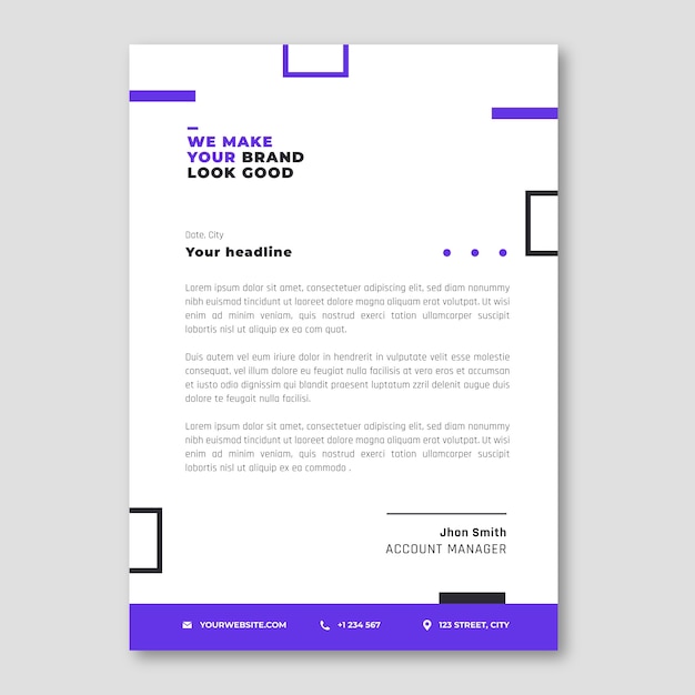 Flat design financial consultancy  letterhead