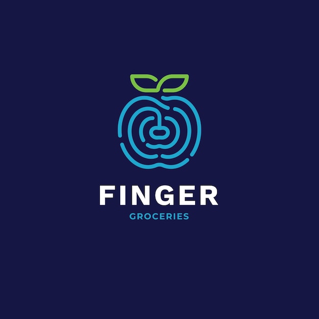 Flat design fingerprint logo design